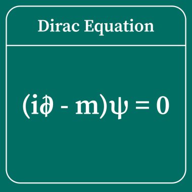 Yeşil arkaplanda dirac denklemi