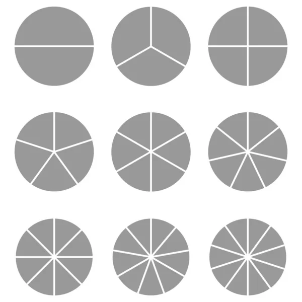 Диаграмма Круга Серой Дроби Математической Векторной Иллюстрации Выделенной Белом Фоне — стоковый вектор