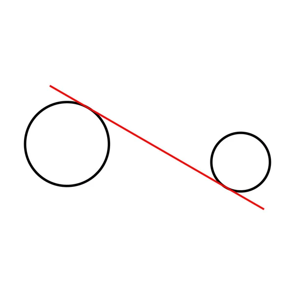 Tangente Interna Común Dos Círculos — Archivo Imágenes Vectoriales