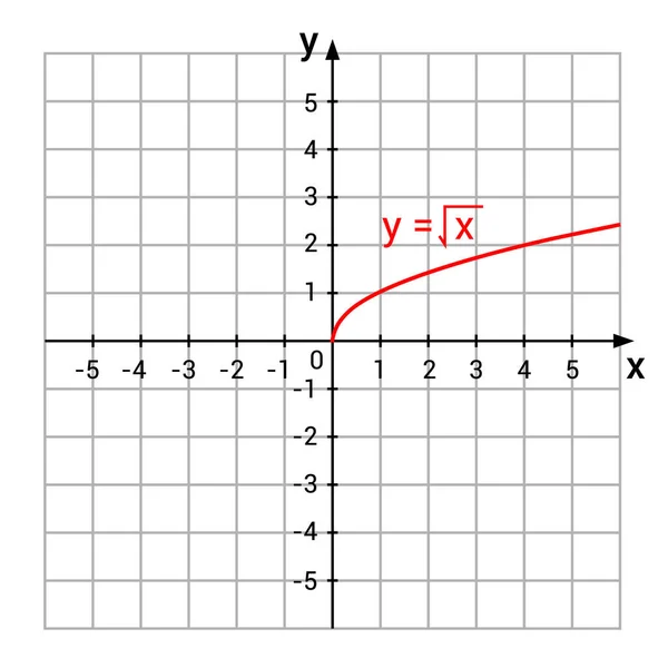 Graphs Square Root Functions — Stock Vector