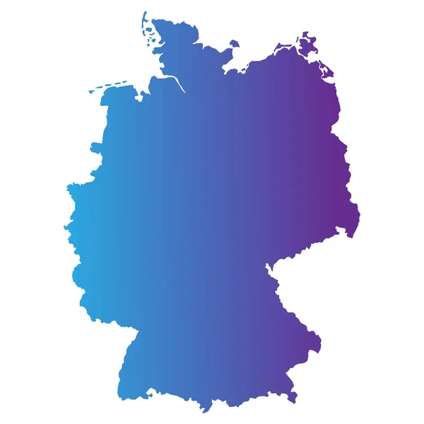 Karte Von Deutschland Vektordarstellung Isoliert Auf Weißem Hintergrund — Stockvektor