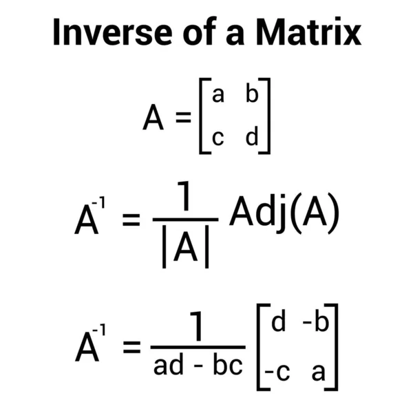 Inversa Una Matriz Cuadrada Álgebra Lineal — Archivo Imágenes Vectoriales