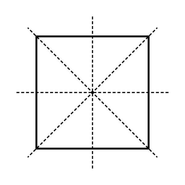 Vier Linien Der Symmetrie Des Quadrats — Stockvektor
