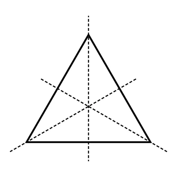 Drie Symmetrielijnen Van Gelijkzijdige Driehoek — Stockvector