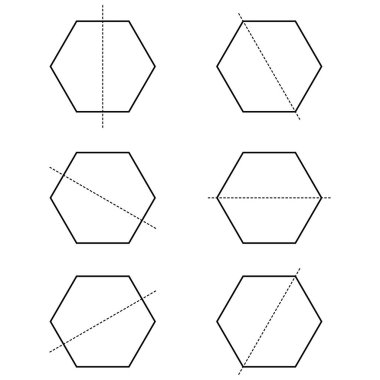 Düzenli altıgenin altı satır simetrisi