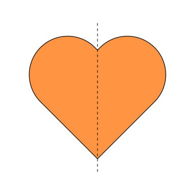 line of symmetry of heart clipart