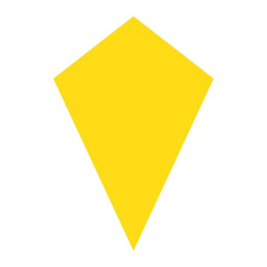 Geometride sarı uçurtma şekli