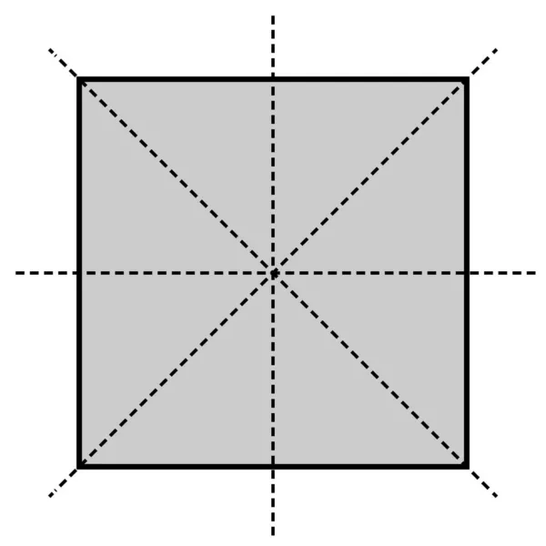 Quatre Lignes Symétrie Carré — Image vectorielle