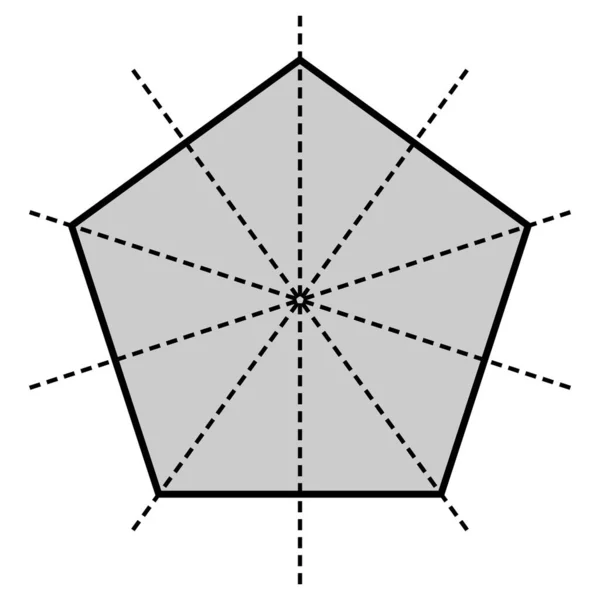 Cinco Líneas Simetría Del Pentágono Regular — Archivo Imágenes Vectoriales