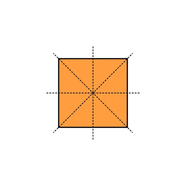 Cuatro Líneas Simetría Cuadrado — Vector de stock