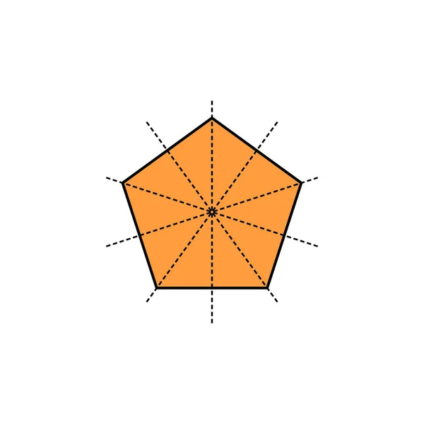 Pięć Linii Symetrii Regularnego Pięciokąta — Wektor stockowy