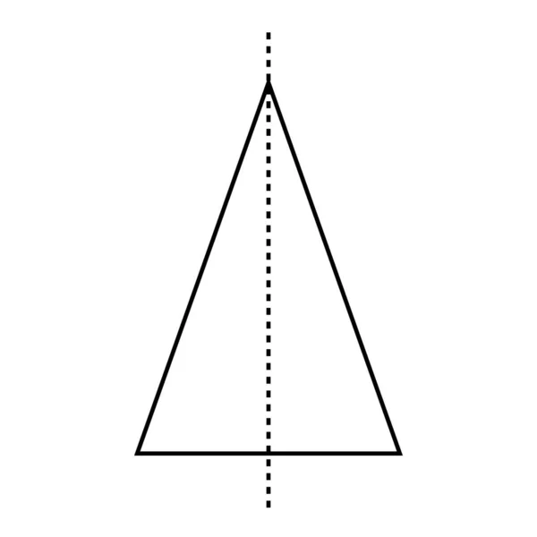 Одна Прямая Симметрии Равнобедренного Треугольника — стоковый вектор