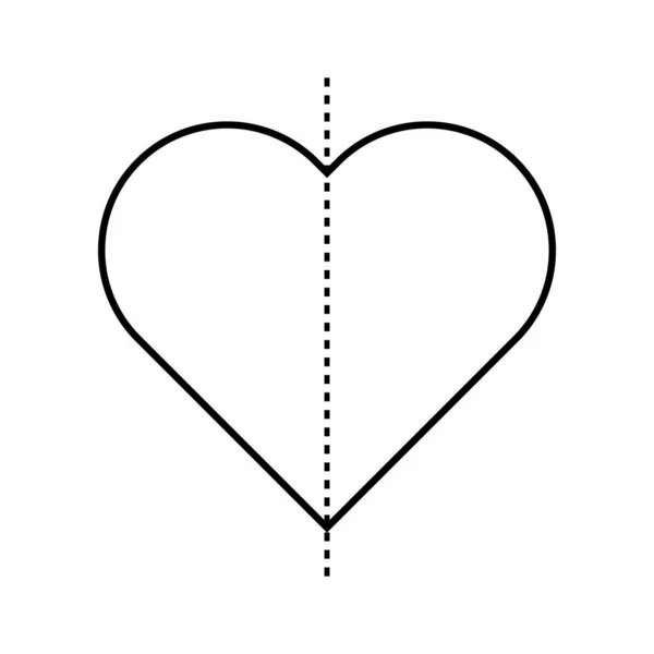 Line Symmetry Heart — Stock Vector