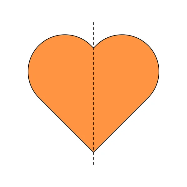 Lijn Van Symmetrie Van Het Hart — Stockvector