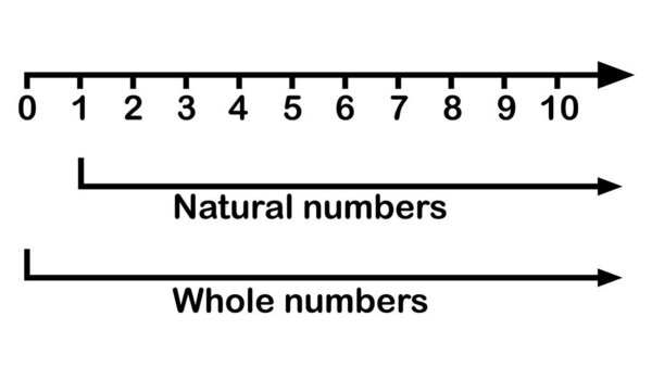 natural numbers and whole numbers line