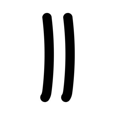 siyah iki işaretli sayı vektörü beyaz arkaplanda izole edildi