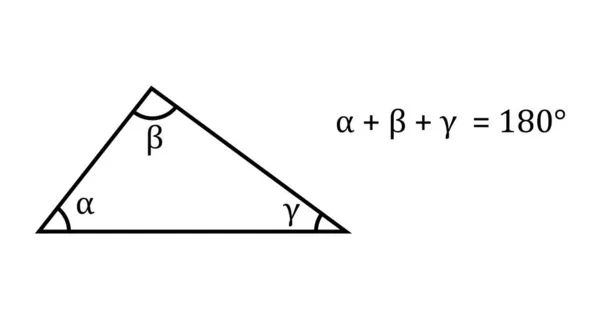 Suma Ángulos Triángulo Medida 180 Grados — Archivo Imágenes Vectoriales