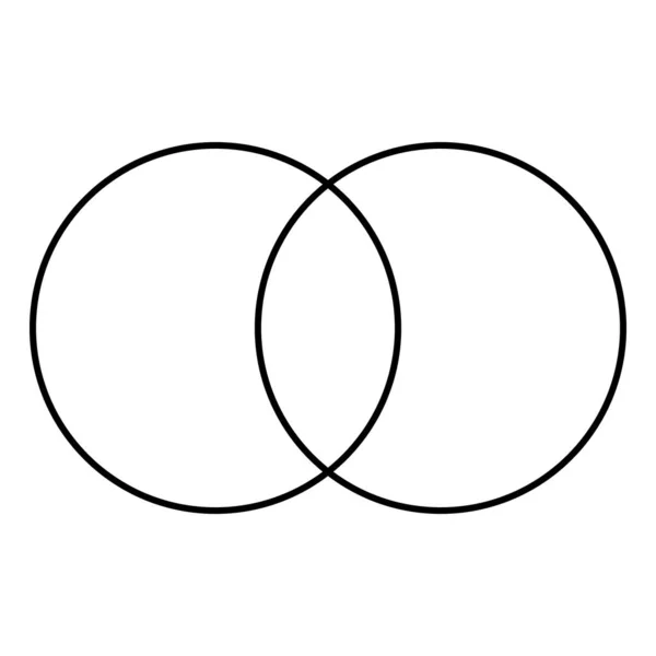 Twee Snijpunten Van Twee Cirkels — Stockvector