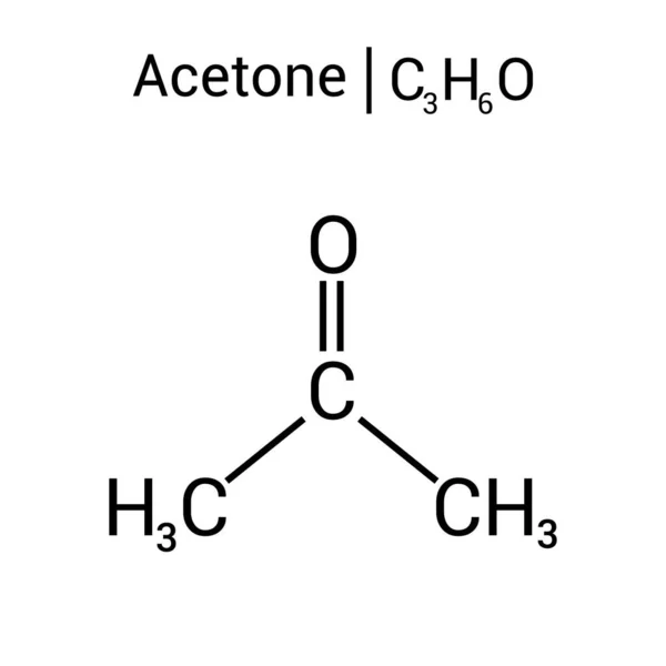 Struktura Chemiczna Acetonu C3H6O — Wektor stockowy
