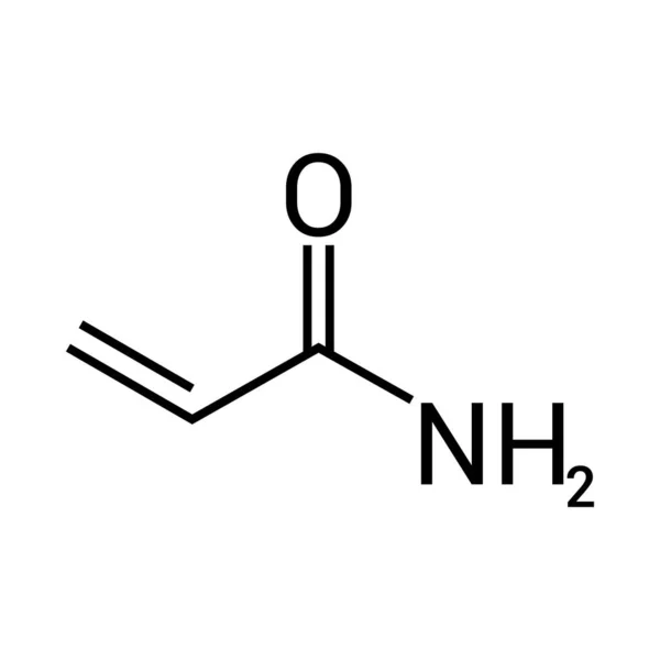 Estructura Química Acrilamida Amida Acrílica C3H5No — Vector de stock