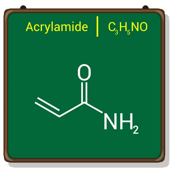 Struktura Chemiczna Akryloamidu Amidu Akrylowego C3H5No — Wektor stockowy