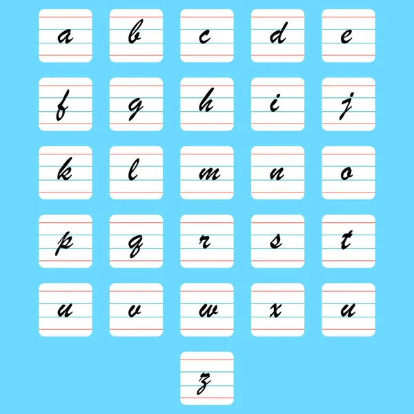 Englisches Alphabet Kursiver Schrift — Stockvektor