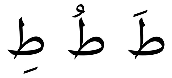 Skrip Arab Alfabet Taa Pada Latar Belakang Putih - Stok Vektor
