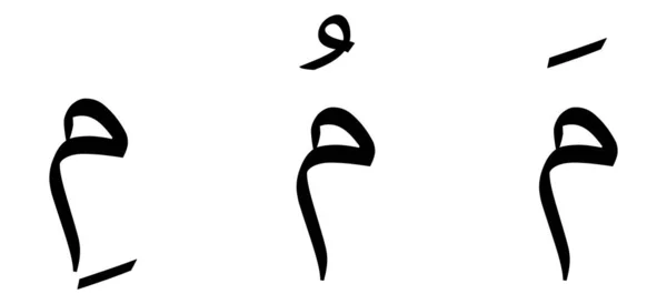 Skrip Arab Alfabet Miim Pada Latar Belakang Putih - Stok Vektor