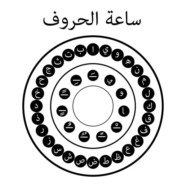 Lingkaran Alfabet Arab Belajar Arab - Stok Vektor