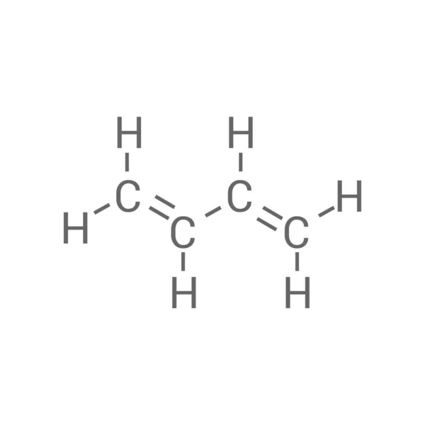 Struttura Chimica Butadiene C4H6 — Vettoriale Stock