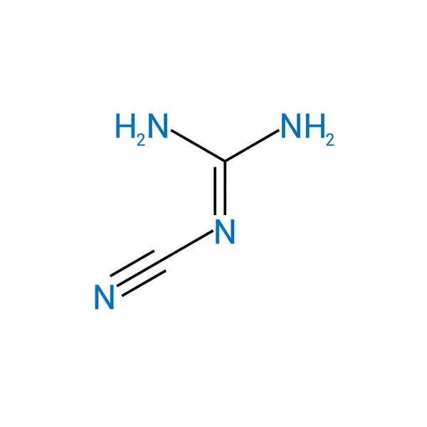 Cyanoguanidine Kimyasal Yapısı C2H4N4 — Stok Vektör