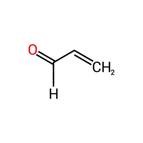 Estructura Química Acrolein C3H4O — Vector de stock