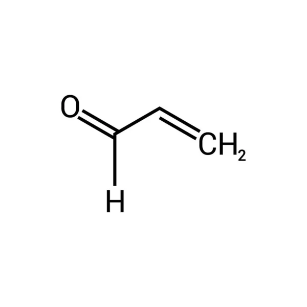 Chemische Structuur Van Acroleïne C3H4O — Stockvector