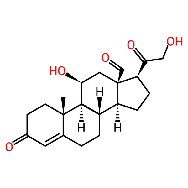 Chemische Struktur Von Aldosteron C21H28O5 — Stockvektor