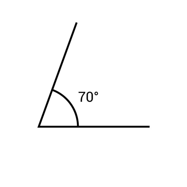 数学中70度角度图标 — 图库矢量图片