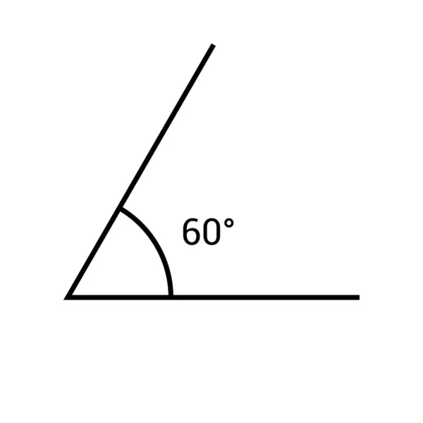 数学中60度角度图标 — 图库矢量图片