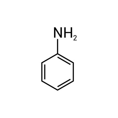 Aniline 'in kimyasal yapısı (C6H7N)