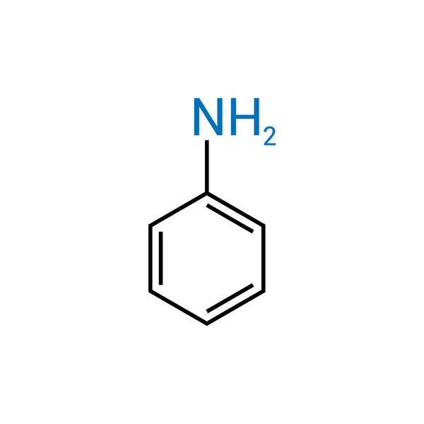 Хімічна Структура Аніліну C6H7N — стоковий вектор