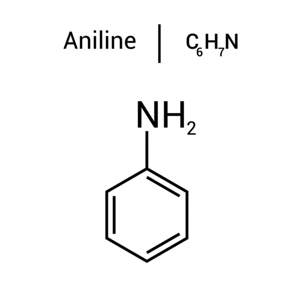 Chemical Structure Aniline C6H7N — Stock Vector