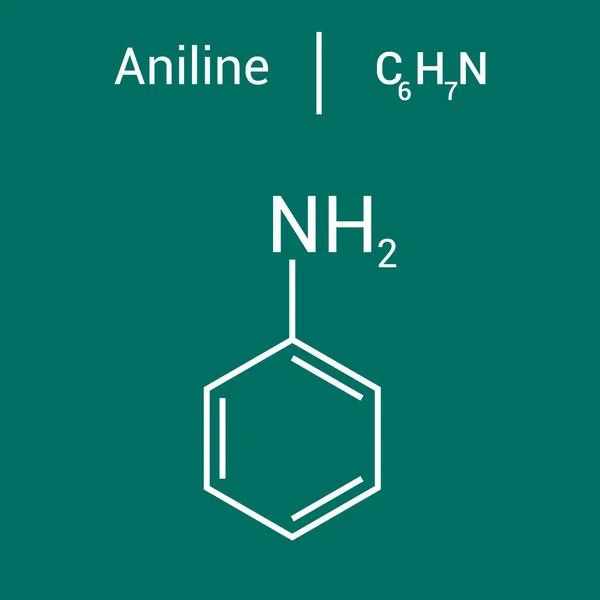 Estructura Química Anilina C6H7N — Vector de stock