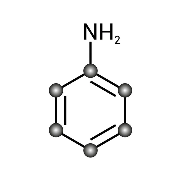 Chemische Struktur Von Anilin C6H7N — Stockvektor