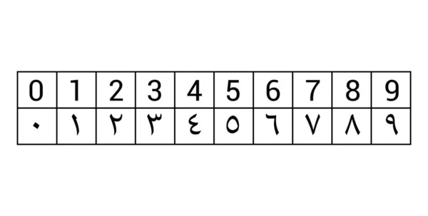 アラビア数字アラビア数字 — ストックベクタ