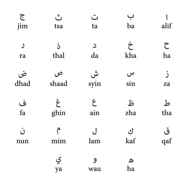 Alfabet Arabic Latar Belakang Putih - Stok Vektor