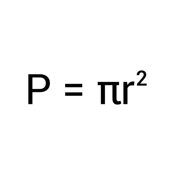 Área Una Fórmula Círculo Matemáticas — Archivo Imágenes Vectoriales