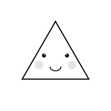 Anaokulu öğrencileri için geometri komik üçgen şekli. vektör illüstrasyonu