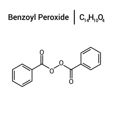 Benzoyl peroksitin kimyasal yapısı (C14H10O4)