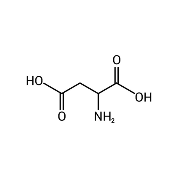 Estructura Química Del Ácido Aspártico C4H7No4 — Vector de stock