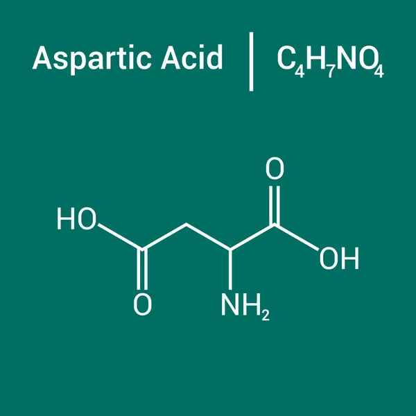 Estructura Química Del Ácido Aspártico C4H7No4 — Vector de stock