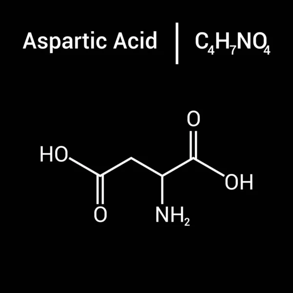 Aspartik Asidin Kimyasal Yapısı C4H7No4 — Stok Vektör
