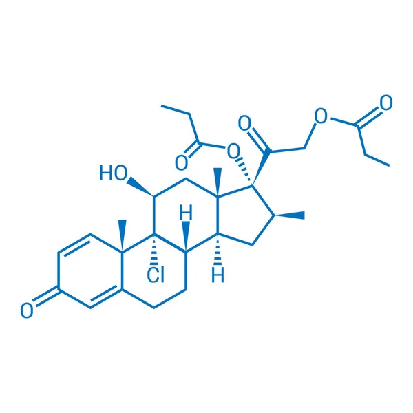 倍氯米松双丙酸酯 C28H37Clo7 的化学结构 — 图库矢量图片